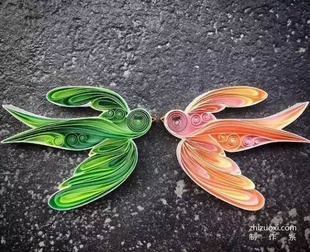 Appreciation of works of paper quilling paintings. A collection of pictures of exquisite paper quilling paintings.