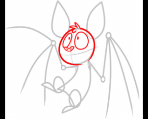 Step by step drawing of bat