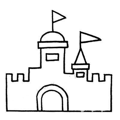 Elementary simple drawing castle