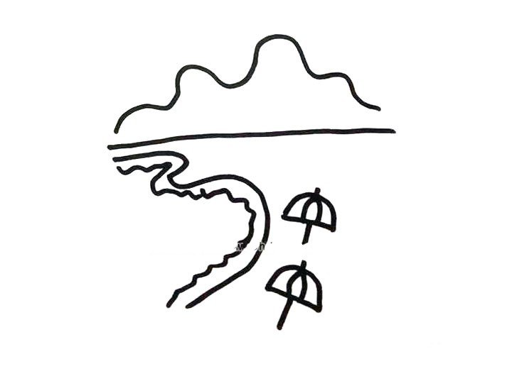 6 simple and beautiful sea scenery drawings