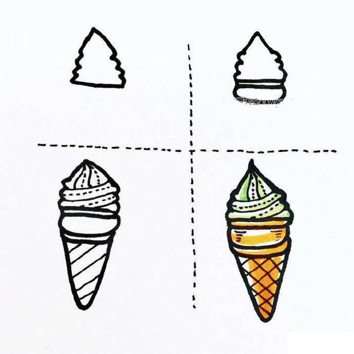 How to draw ice cream and popsicles in simple strokes