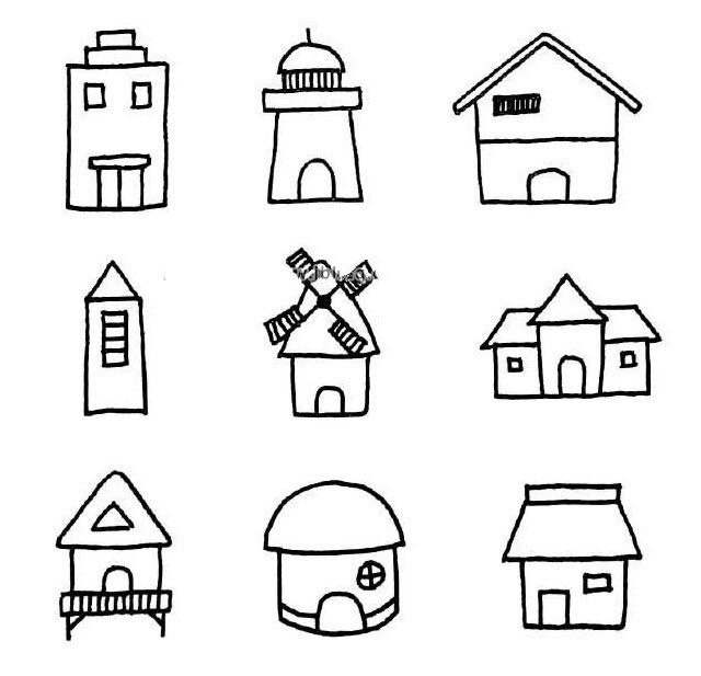 81 ways to draw a house, simple drawing pictures