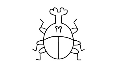 Childrens simple drawing method of beetle