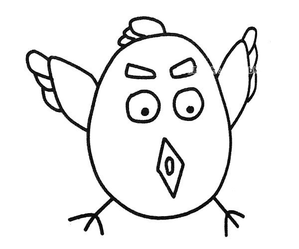 A set of cute cartoon chicken simple drawing pictures