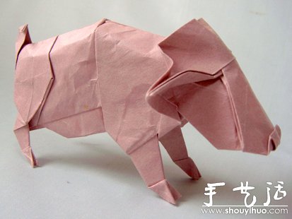 Handmade origami - pig