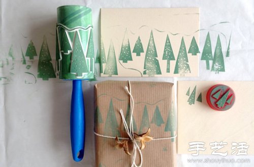 Simple handmade Christmas tree stamp