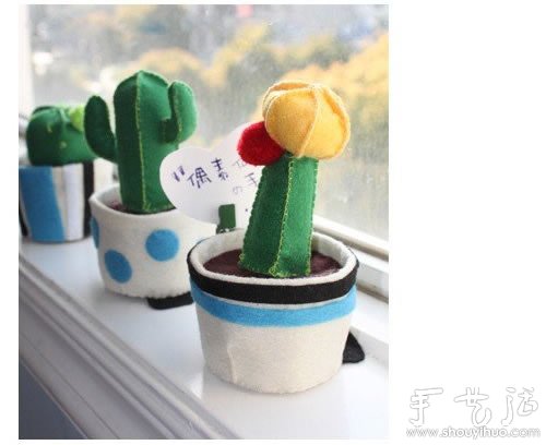 Fabric DIY cactus potted ornaments