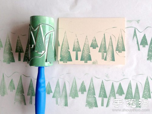 Simple handmade Christmas tree stamp