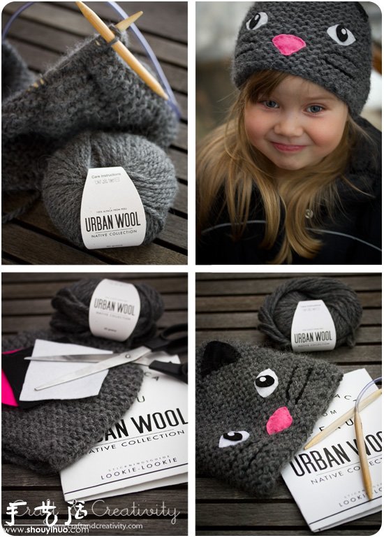 Wool knitted cute cartoon hat