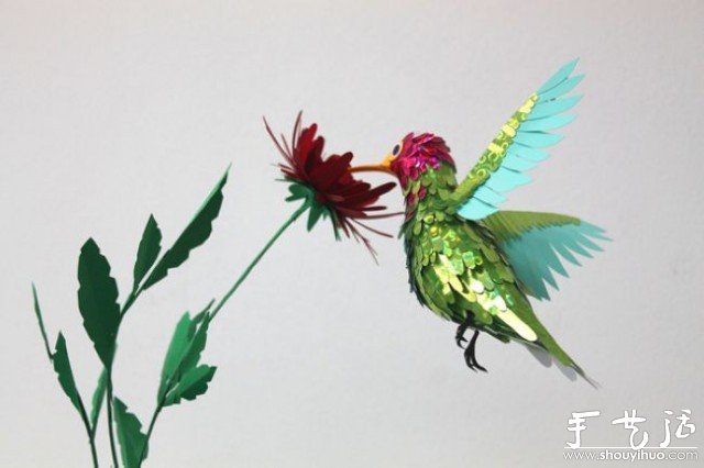 Bird-themed paper-cut works