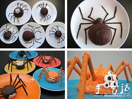 Handmade DIY spider cake