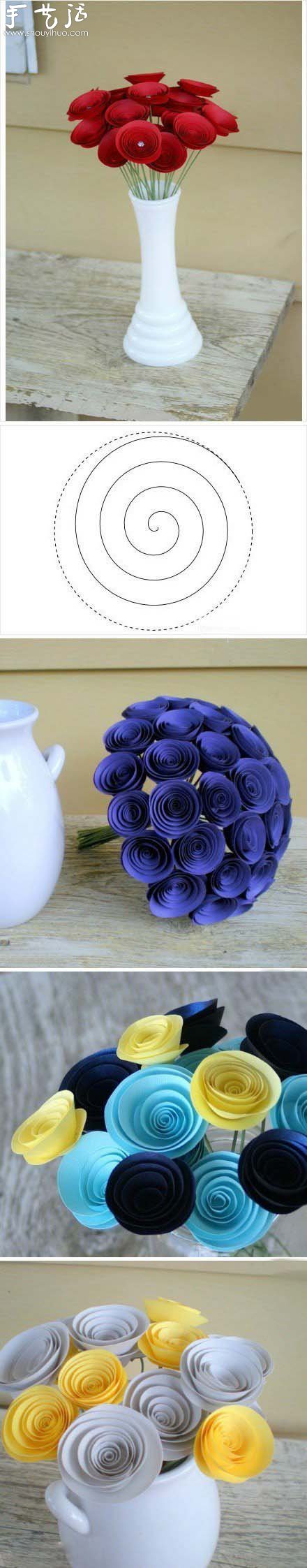 Paper-cut rose DIY tutorial