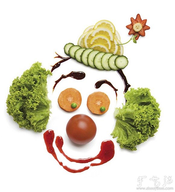 Vegetable DIY clown head