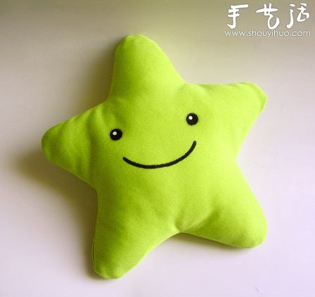 Handmade fabric star pillow