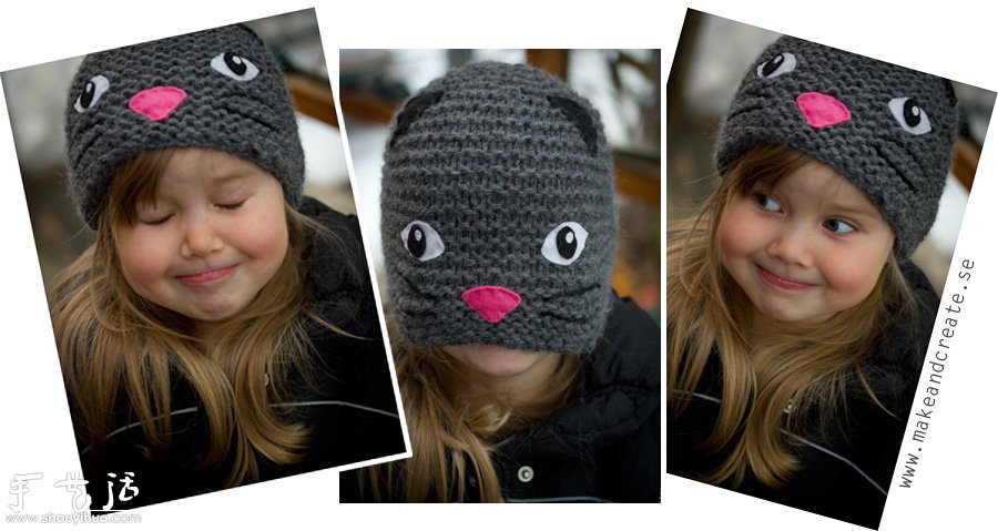 Wool knitted cute cartoon hat