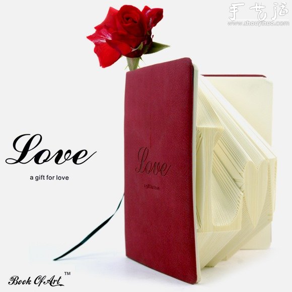 Handmade origami LOVE notebook