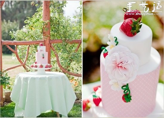 Fun strawberry wedding site layout