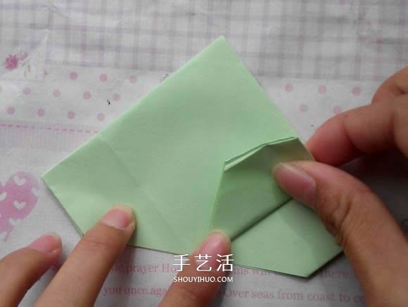 Illustration of how to fold a diamond rose, tutorial on how to fold a diamond rose