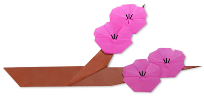 How to Origami Pink Peach Blossoms