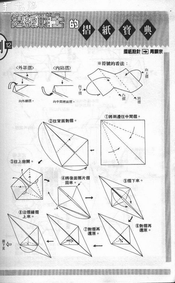 Chinese sword origami method