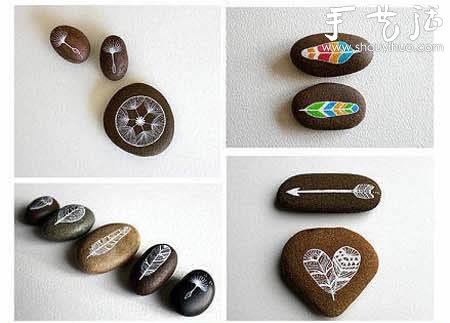 Tutorial of hand-painted stone painting