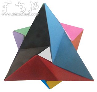 Three-dimensional four-sided triangle origami method