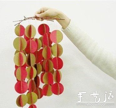 DIY making two-color paper wind chimes