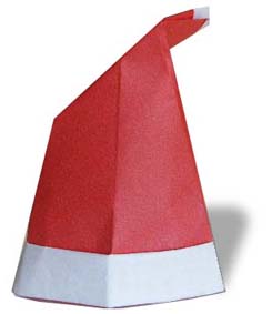 How to Origami a Red Christmas Hat