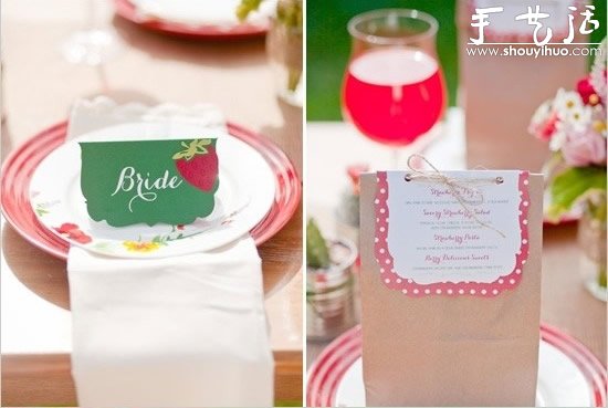 Fun strawberry wedding site layout