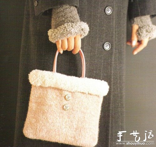 Handmade felt fabric bag