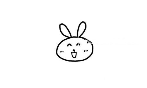 Draw a happy little rabbit with simple strokes