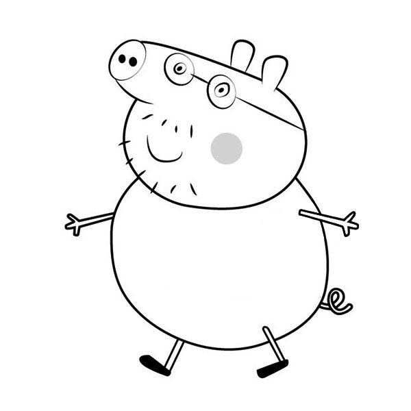 Peppa Pigs Daddy Pig Simple Drawing