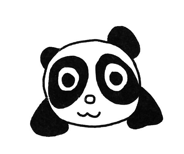 A set of super cute simple drawings of giant pandas