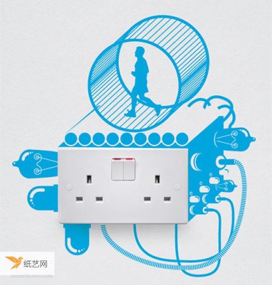 Very creative socket wall sticker pattern design makes the socket more creative