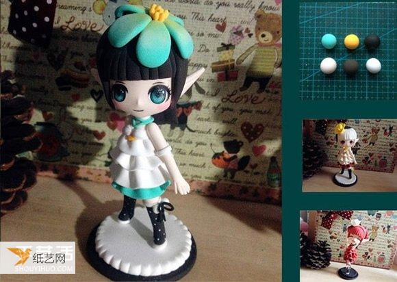 Hand-made personalized Dragon Nest female archer doll using ultra-light clay