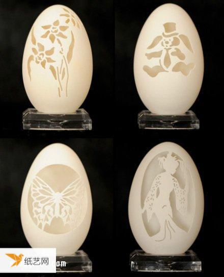 Appreciate the exquisite hand-made egg carving art works