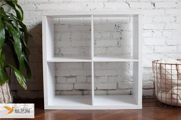 Tutorial on remodeling an old bookcase into a fashionable new cabinet in four simple steps