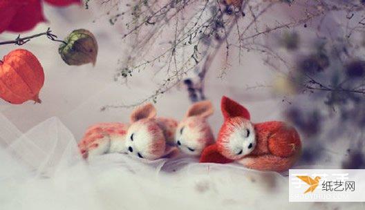 Pictures of cute and exquisite wool felt animal works that can melt peoples hearts