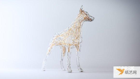 Handmade gold-coated silver wire sculptures entwine the elegant soul of animals