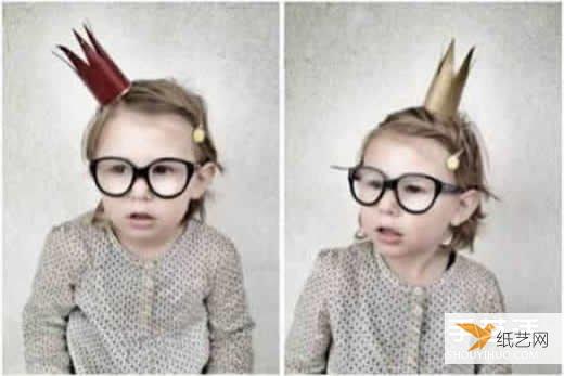 A handmade tutorial for young children to use a paper tube to make a crown, which can also be used as a birthday hat