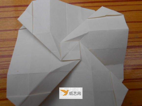 Illustration of the specific folding method of Fukuyama Paper Rose