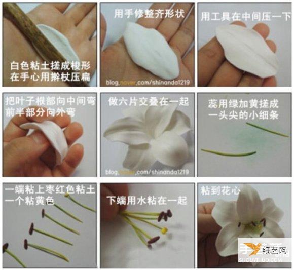 Tutorial on how to make super realistic handmade lilies using ultra-light clay