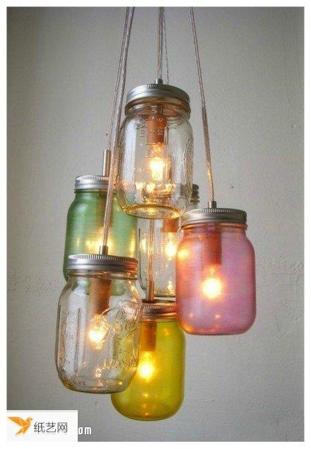 A simple and artistic piece of recycling glass bottles and cans