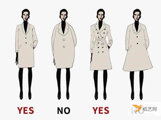 Very simple illustration of dressing rules. Good proportions can highlight tallness and thinness