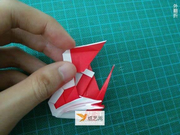 Detailed illustrated tutorial on how to fold the Christmas crane