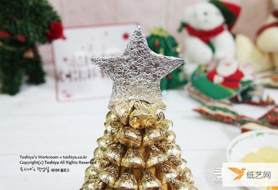 A personalized and super festive Christmas tree made entirely of chocolate