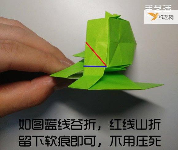 Illustration of the steps of origami of a very cute three-dimensional duck