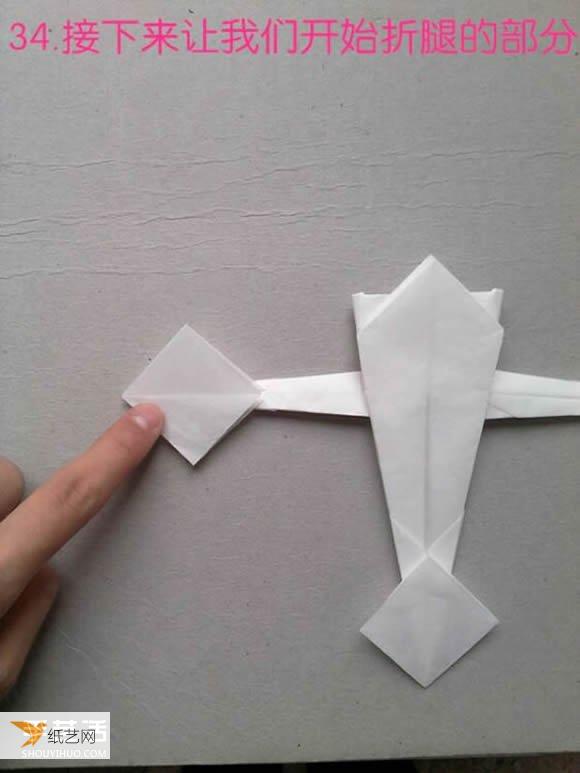 Detailed method and illustrated steps of folding a three-dimensional egret using origami