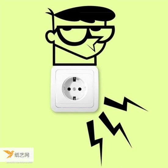 Very creative socket wall sticker pattern design makes the socket more creative