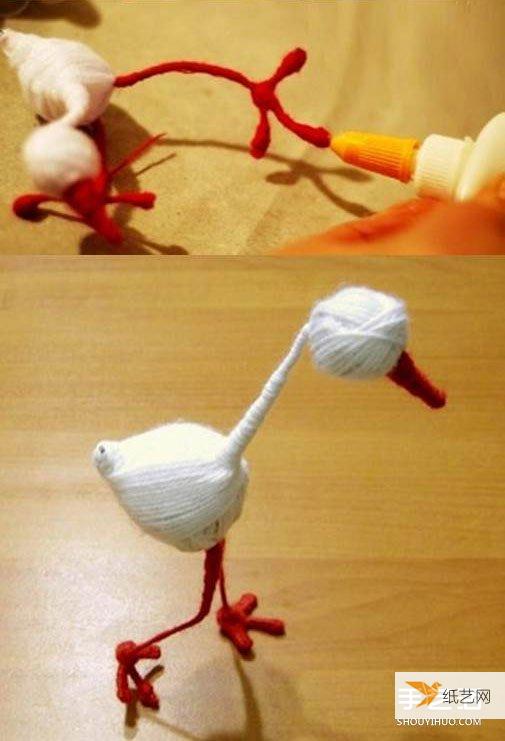 You only need to prepare wool and wire in advance to make a childrens egret doll.